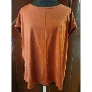 Coldwater Creek Womens Orange Top 1X Suede feel